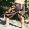 Svenine Renaissance Patchwork Warm Cotton Tied Leg PullString Pants, X-Large, Muang Patch - Multi Colors Black view 3