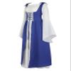 Grebrafan Women Renaissance Costumes Gothic Gown Chemise Peasant Medieval Long Dress (Large, Royal Blue) view 2