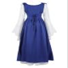 Grebrafan Women Renaissance Costumes Gothic Gown Chemise Peasant Medieval Long Dress (Large, Royal Blue) view 3