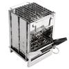 REDCAMP Wood Burning Folding Camp Stove Stainless Steel Grid, Portable Collapsible Backpacking Stove Survival Rocket Stove for Hiking Outdoor Tent Camping Picnic BBQ, Samll view 1