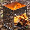 REDCAMP Wood Burning Folding Camp Stove Stainless Steel Grid, Portable Collapsible Backpacking Stove Survival Rocket Stove for Hiking Outdoor Tent Camping Picnic BBQ, Samll view 4