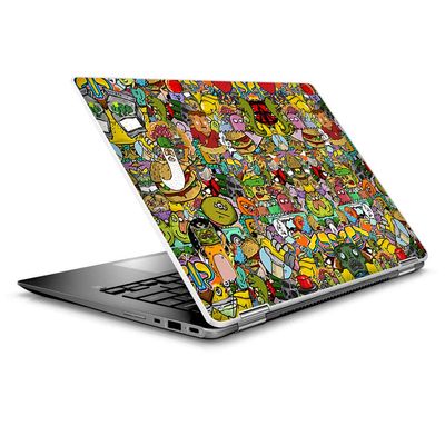 Laptop Notebook Skin Vinyl Sticker Cover Decal for 14" HP 2 in 1 Touchscreen Chromebook x360 - Sticker Slap Cartoon Bomb
