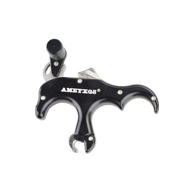 SHARROW Archery 3 Finger Release Thumb Trigger Automatic Compound Bow Release Aids Bow Aluminum Alloy Archery Thumb Trigger (Black)