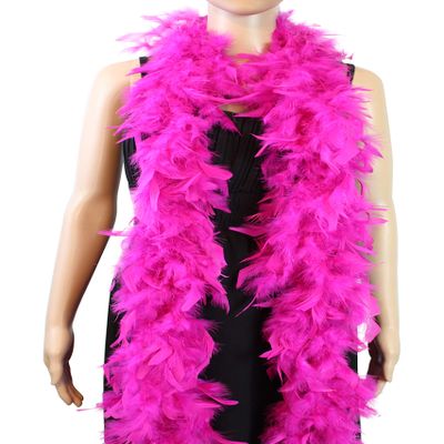 Flydreamfeathers 40 Gram 72" Long, Turkey Chandelle Feather Boa, Dancing Wedding Crafting Party Dress Up, Halloween Costume Decoration(hot pink)