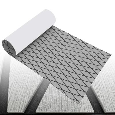 CHURERSHINING Boat Flooring Mat EVA Foam Boat Decking Marine Carpet Faux Teak Sea Decking Sheet Non-Slip Self-Adhesive Flooring Material for Pontoon Yacht Surfboard Swim Platform RV Floor 74.8"27.5"