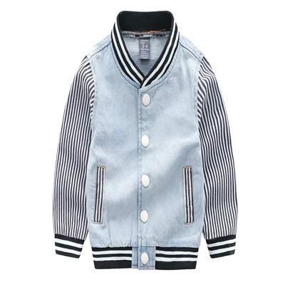 Kids Winter Coat for Baby Boy Striped Denim Jacket Winter Coat for Baby Girl (4T)