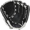 Rawlings | Shutout Fastpitch Softball Glove | RHT | 12' | Basket Web | Black / White view 3