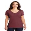 District Women's Perfect Tri V-Neck Tee. DM1350L M Maroon Frost view 1
