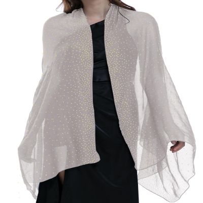 BANETTETA Silver Shawls and Wraps for Evening Dresses, Sliver Shawl Wraps for Women Dress Cover up Formal (Light Gray)