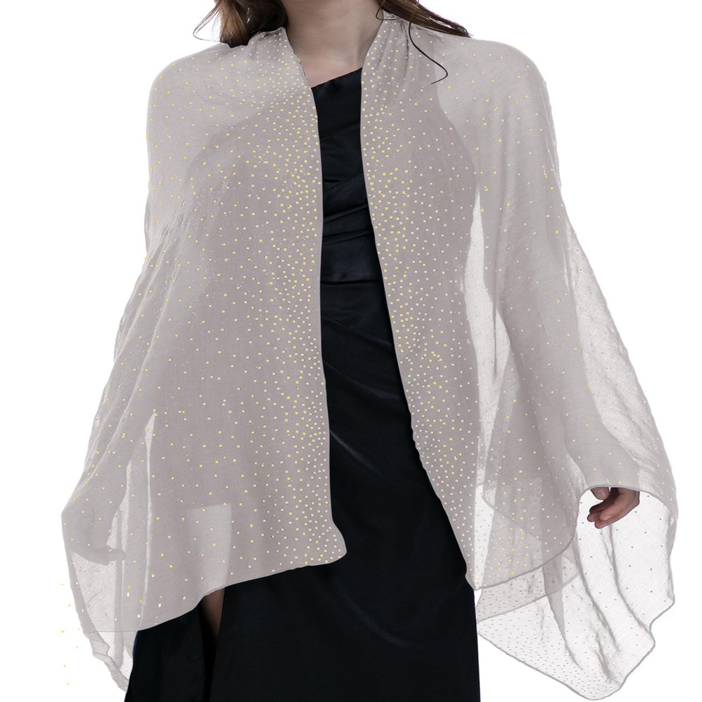 BANETTETA Silver Shawls and Wraps for Evening Dresses, Sliver Shawl Wraps for Women Dress Cover up Formal (Light Gray)
