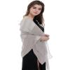 BANETTETA Silver Shawls and Wraps for Evening Dresses, Sliver Shawl Wraps for Women Dress Cover up Formal (Light Gray) view 3
