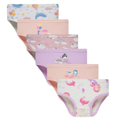 Sladatona Little Girls' Soft Cotton Underwear Comfort Experience Panty 5-6years Grey White