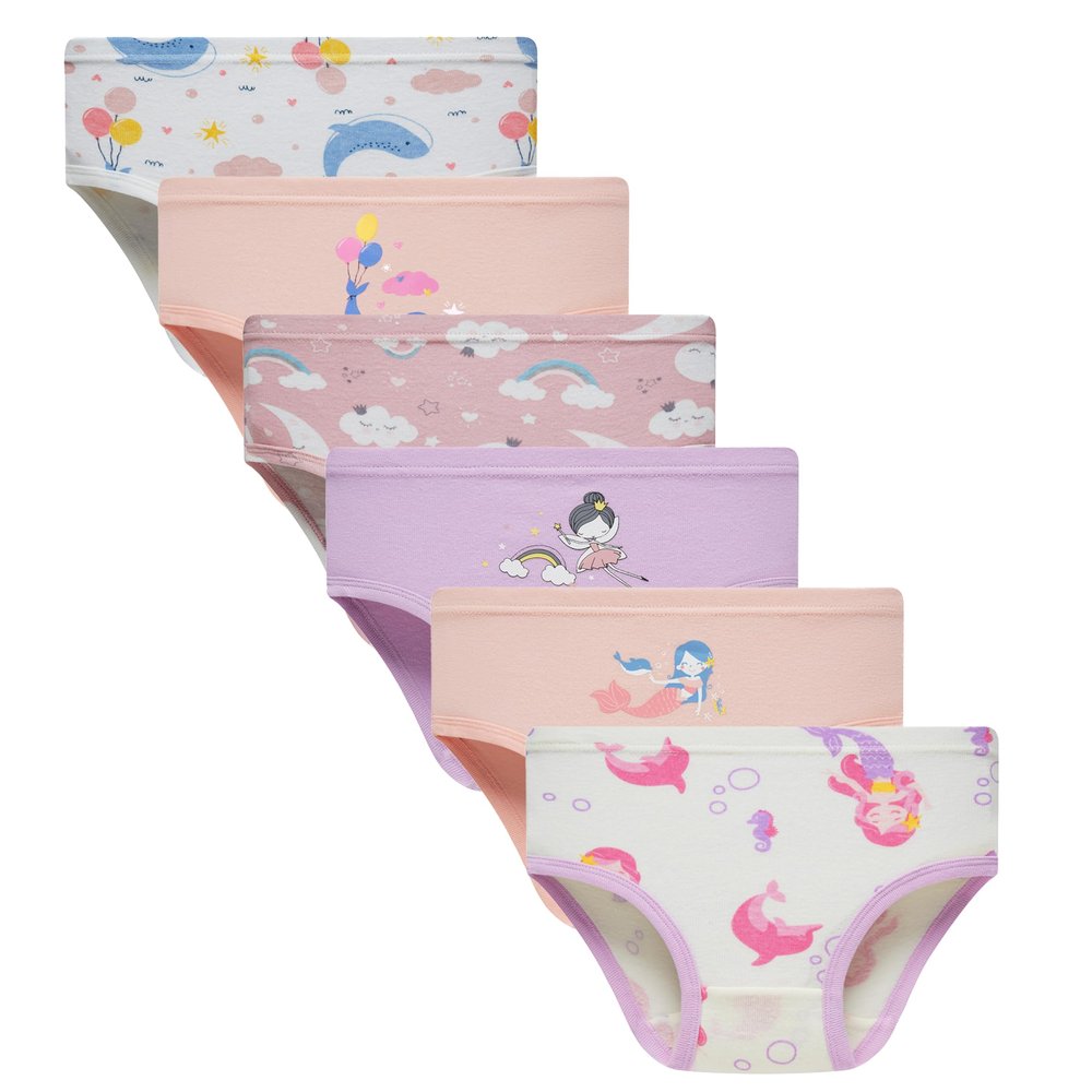 Sladatona Little Girls' Soft Cotton Underwear Comfort Experience Panty 5-6years Grey White