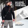 Sklon Ski Strap and Pole Carrier | Avoid The Struggle and Effortlessly Transport Your Ski Gear Everywhere You Go | Features Cushioned Shoulder Sling | Great for Families - Men, Women and Kids - Orange view 2
