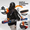 Sklon Ski Strap and Pole Carrier | Avoid The Struggle and Effortlessly Transport Your Ski Gear Everywhere You Go | Features Cushioned Shoulder Sling | Great for Families - Men, Women and Kids - Orange view 3