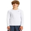 DEVOROPA Youth Boys Compression Thermal Shirt Long Sleeve Fleece Baselayer Soccer Baseball Undershirt White XL view 2