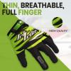 Jettribe Race Skin PWC Recreation Gloves - Silicone Throttle Grip for Non-Slip Handling and Durable Woven Lycra Men Women Youth - 4-Way Stretch with Quick Drying - Green (Large) view 3