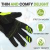 Jettribe Race Skin PWC Recreation Gloves - Silicone Throttle Grip for Non-Slip Handling and Durable Woven Lycra Men Women Youth - 4-Way Stretch with Quick Drying - Green (Large) view 4