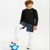 DEVOROPA Youth Boys Compression Thermal Shirt Long Sleeve Kids Fleece Baselayer Soccer Baseball Undershirt Black XS view 4
