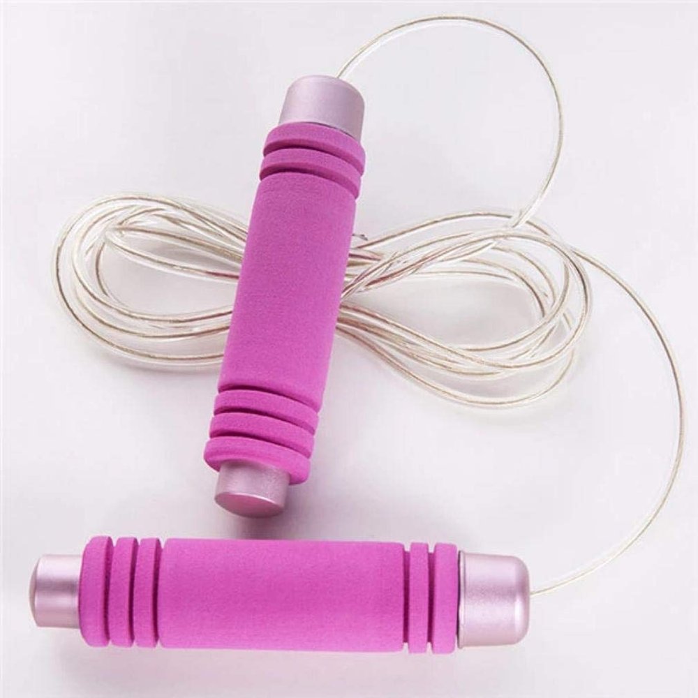 E-Holistic LifeStyle Adjustable Bearing PVC Skipping Steel Wire Jump Rope Fitness Raining