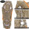 Crampons 19 Spikes with Stainless Steel Chain Ice Snow Grips Traction Cleats System Safe Protect for Walking, Jogging, Climbing, Hiking on Snow and Ice, Boots Chains for Women Men (Orange, Medium) view 4