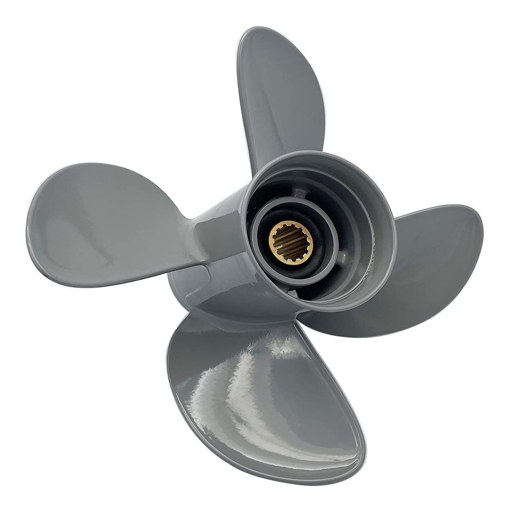 Aluminum Outboard Cupped 4 Blades Propeller Boat Prop 10.6x12 Replacement for Honda BF35/40/45/50/60HP