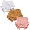 3PC Shorts Set Newborn Baby Girls Boys PP Pants Cotton Linen Blend Cute Floral Bloomer Triangle Shorts (B White+Yellow+Pink,2-3 Years) view 1