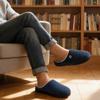 RockDove Men's Sherpa Lined Memory Foam Clog Slipper, Size 9-10 US Men, Navy Blue view 2