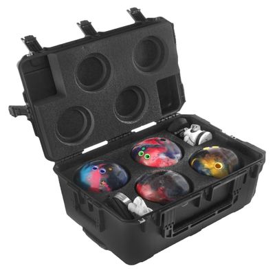 Case Club 4 Bowling Ball Heavy Duty Wheeled Travel Case - Store, Protect, and Fly with up to 4 Bowling Balls, Shoes, and Accessories in a Waterproof, Hard-Sided, Lockable, Rolling Travel Case