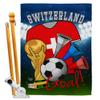World Cup Switzerland Flags Swiss Banner Room Wall Art Flag Poles For Outside House Patio Porch Lawn Garden Stand Tapestry Yard Signs FIFA Gifts Sports Fan Trophy Soccer Game Football Made In USA view 1