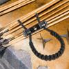 Bow Wrist Sling, 1Pc Archery Adjustable Compound Wrist Rope Leather Braided Cord Rope Hunting Accessory (Black) view 4