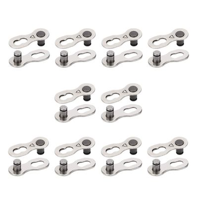 10 Pairs 20pcs Bicycle Missing Link for 6-7-8 Speed Chain, QKURT Professional Reusable Bicycle Chain Link Connector, Steel Bike Chain Link