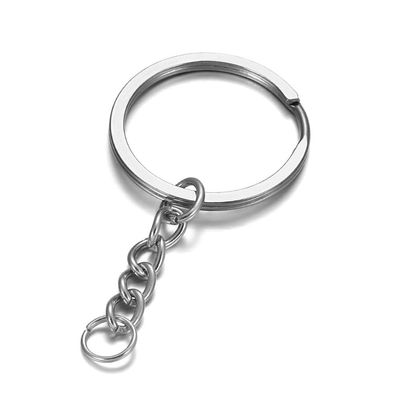 AKOAK 100 Pcs DIY Iron Keyring with Chain, Women's and Men's DIY Keychain Accessories 25mm