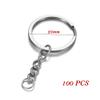 AKOAK 100 Pcs DIY Iron Keyring with Chain, Women's and Men's DIY Keychain Accessories 25mm view 2