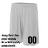 Add-On Performance Soccer Shorts with Free Numbers Youth Small in Grey view 2