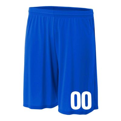 Add-On Performance Soccer Shorts with Free Numbers Adult 2X-Large in Royal Blue