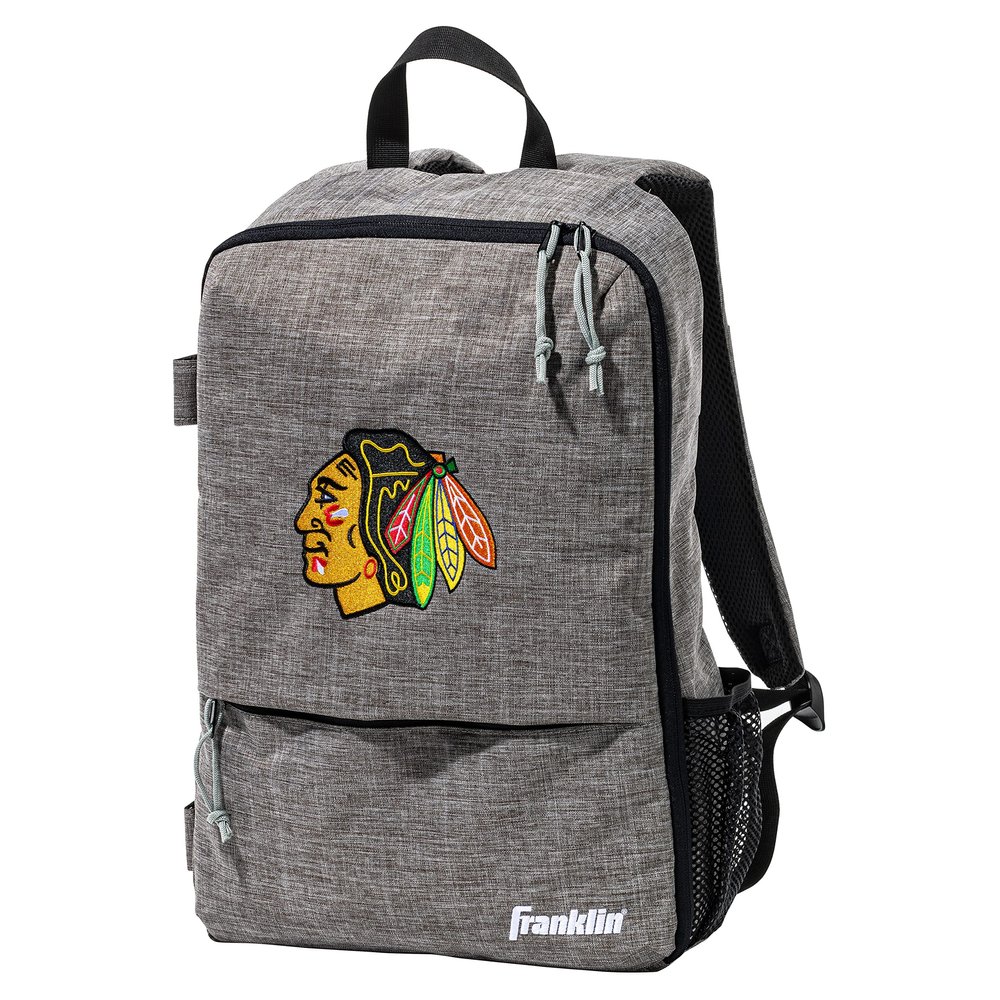 Franklin Sports Chicago Blackhawks Street Pack Backpack - Team Logo Hockey Bag with Hockey Stick Holder - NHL Official Licensed Product