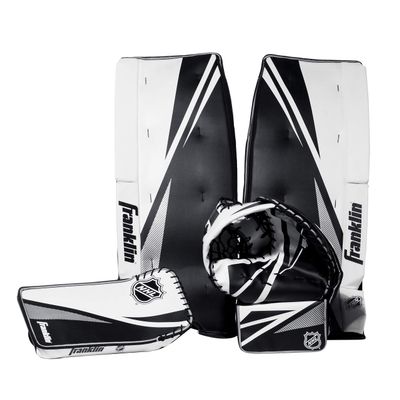 Franklin Sports Street Hockey Goalie Set - Leg Pads - Catch Glove - Blocker - Premium Durability - Officially Licensed NHL Product