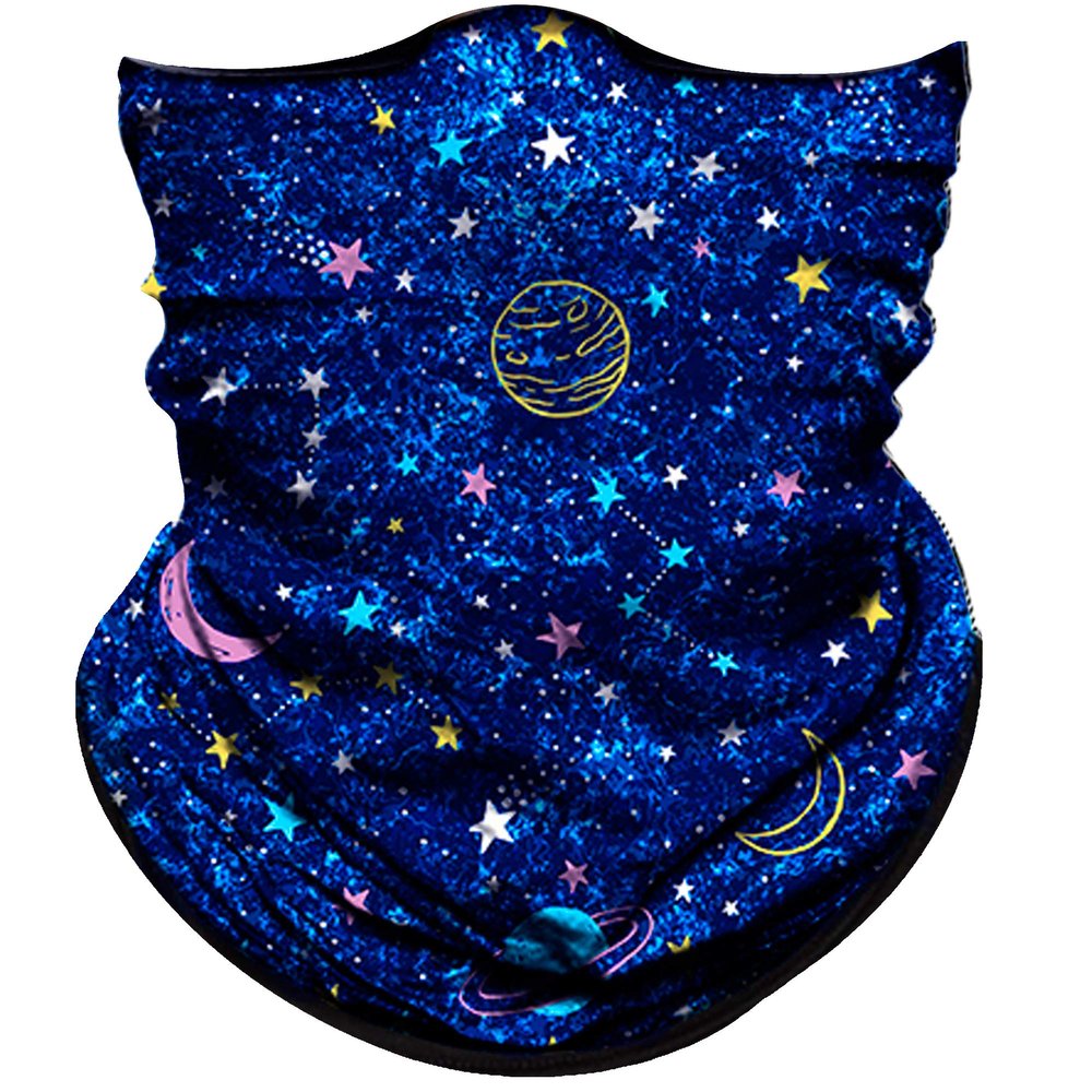 Obacle Seamless Bandana for Rave Face Mask Dust Wind UV Sun Protection Neck Gaiter Tube Mask Headwear Bandana for Women Men Festival Party Motorcycle Riding Fishing Outdoor (Starry Sky Planet Blue 14)