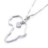 Africa Map Pendant Necklaces Heart African of Maps Jewelry Charms Heart Map (Silver) view 1