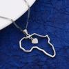 Africa Map Pendant Necklaces Heart African of Maps Jewelry Charms Heart Map (Silver) view 2