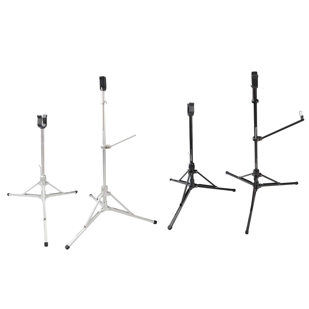 SHARROW Archery Bow Stand Recurve Bow Holder Foldable Bowstand Aluminum Alloy Bow Stands Rack Holding Bow Accessory (Silver, Long)