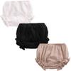 3PC Shorts Set Newborn Baby Girls Boys Bloomer Pants Cotton Linen Blend Cute Floral Triangle Shorts Diaper Cover (A White+Black+Khaki,12-24 Months) view 1