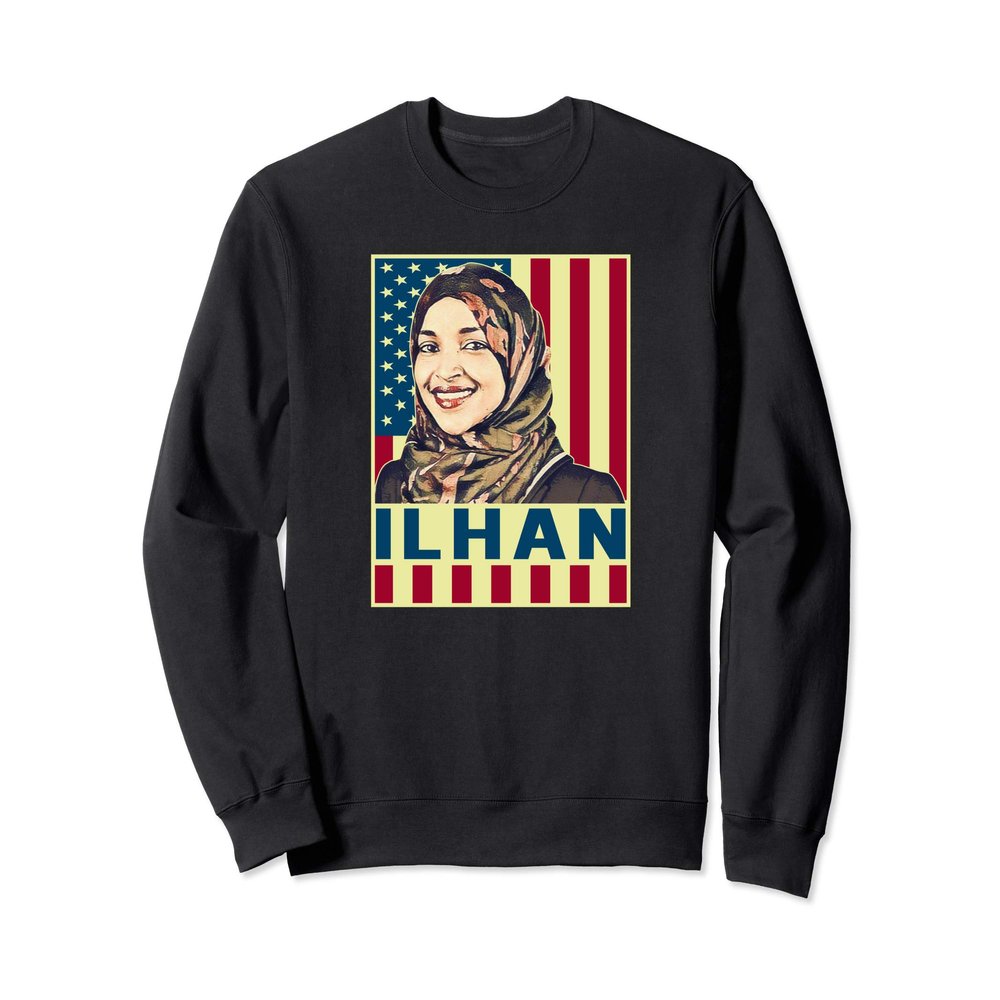 Ilhan Omar Democratic Senator Pop Art Vintage USA America Sweatshirt