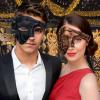 Ubauta Steampunk Masquerade Mask for Men Costume: Mesh Half-Face Cyborg Mask for Halloween Party Cosplay Phantom of the Opera - Black view 2