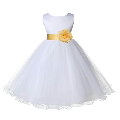 ekidsbridal White Flower Girl Dress Silver Rose Gold Malibu Blue Maroon Red Eggplant R19S S