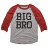 American Classics Big Brother 3/4 Sleeve Baseball Tee Shirt Big Bro Boy Gift Pregnancy Announcement Toddler Boy (Gray Heather/Vintage Red, 3T) view 1