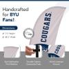 BYU Cougars College Sports Printed Feather Flag - NCAA Licensed - Super Polyester - School Banner (White, Blue) (7.5' Cross Base) view 2