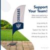 BYU Cougars College Sports Printed Feather Flag - NCAA Licensed - Super Polyester - School Banner (White, Blue) (7.5' Cross Base) view 4