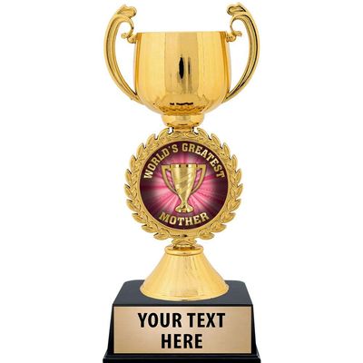 Crown Awards Worlds Greatest Mother Trophy, 7 1/4" Gold World's Greatest Mother Award 20 Pack
